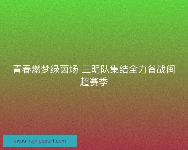 青春燃梦绿茵场 三明队集结全力备战闽超赛季