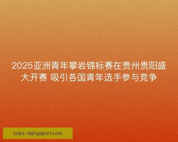 2025亚洲青年攀岩锦标赛在贵州贵阳盛大开赛 吸引各国青年选手参与竞争